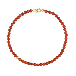 bracciale pietra agata rossa - pallina