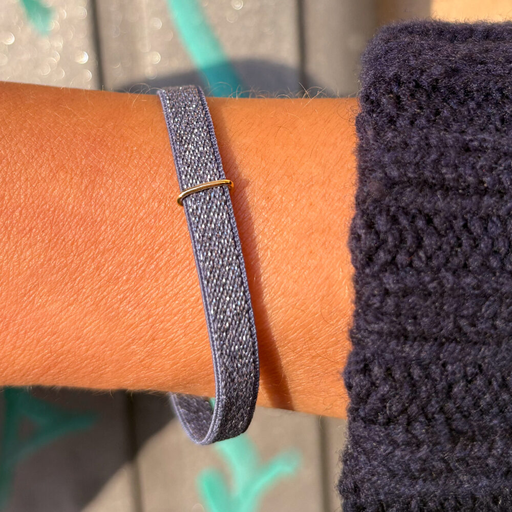 bracciale stretch lurex - denim