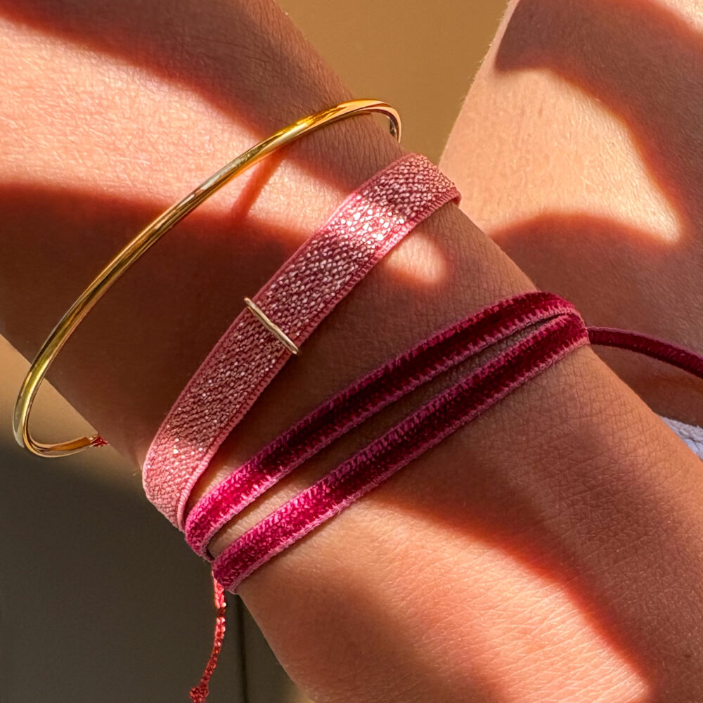 bracciale stretch lurex - fucsia