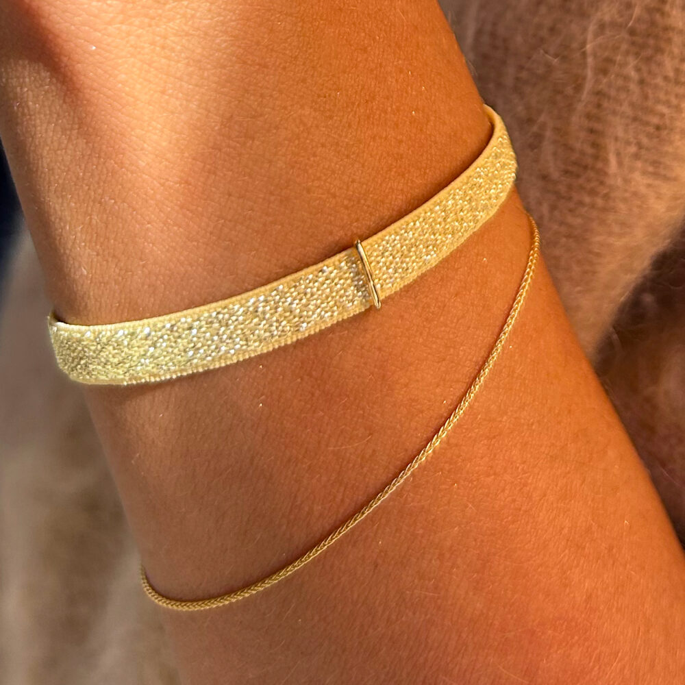 bracciale stretch lurex - limone