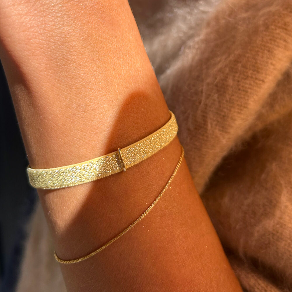 bracciale stretch lurex - limone