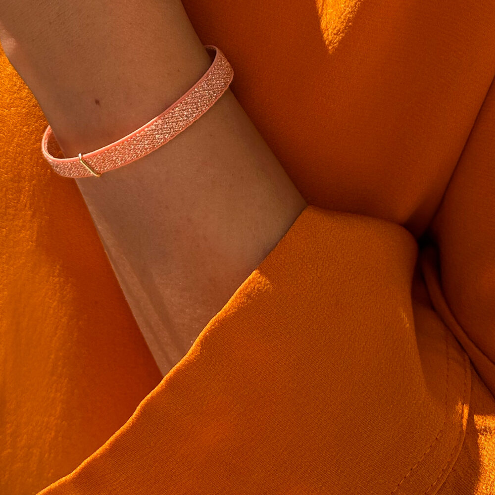 bracciale stretch lurex - pesca