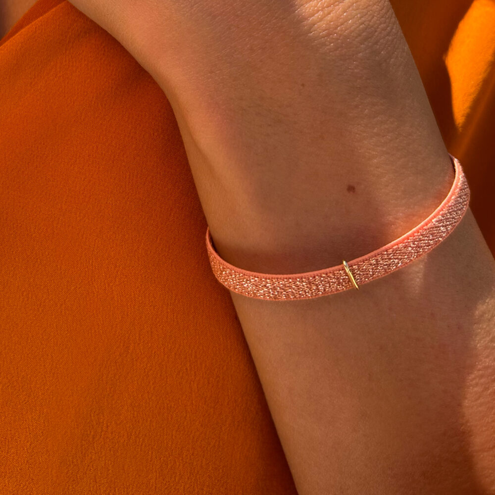 bracciale stretch lurex - pesca