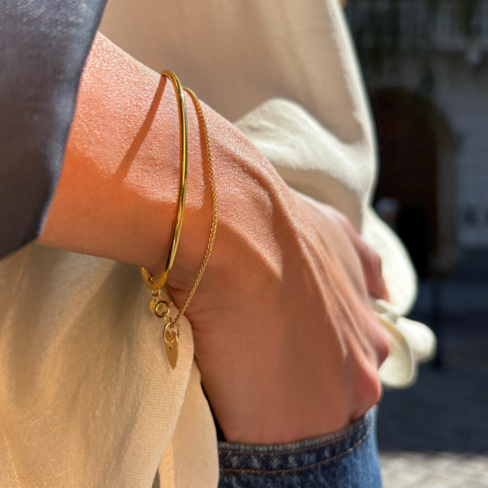bracciale rigido ovale bold - oro giallo
