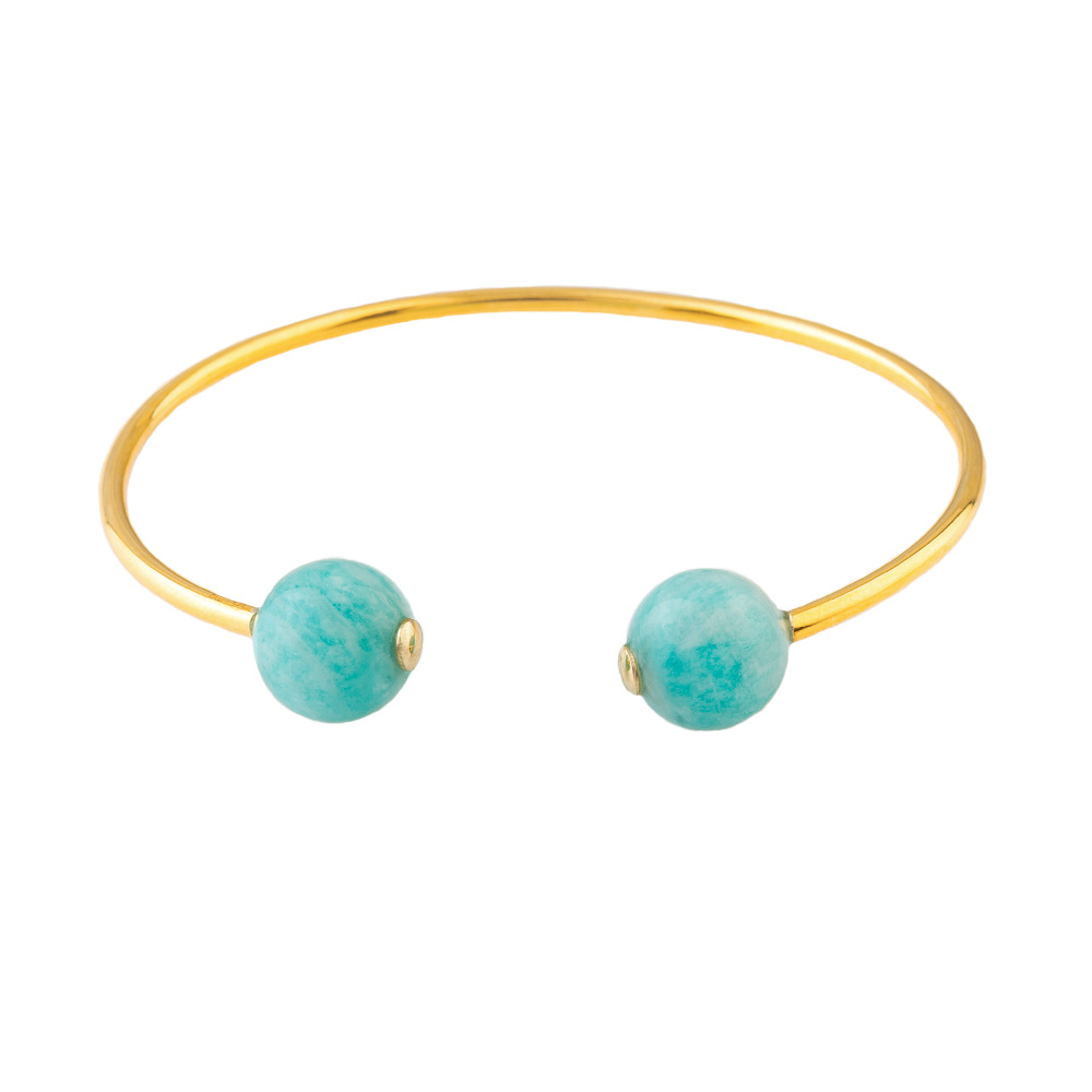 bracciale rigido open - amazzonite