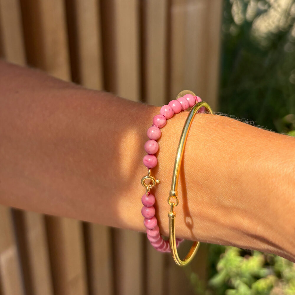 bracciale pietra rodonite - tondino