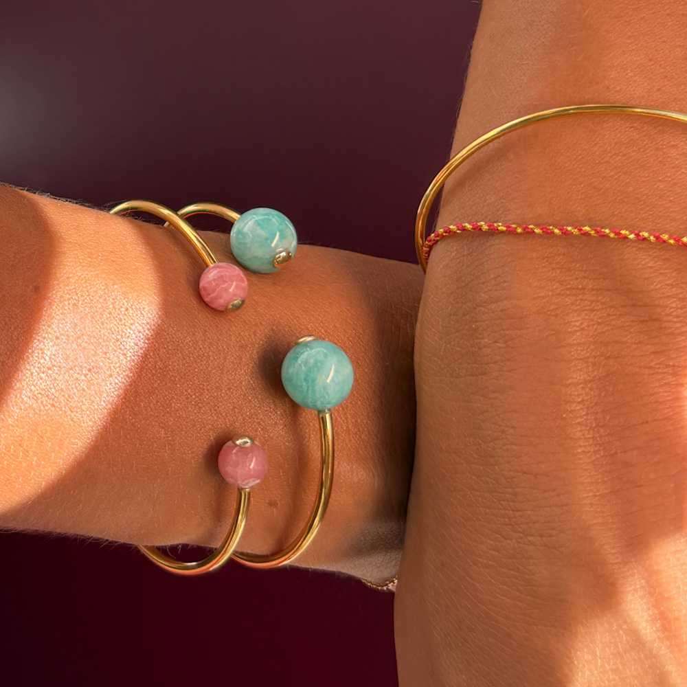 BRACCIALI_RIGIDI bracciale rigido open - amazzonite