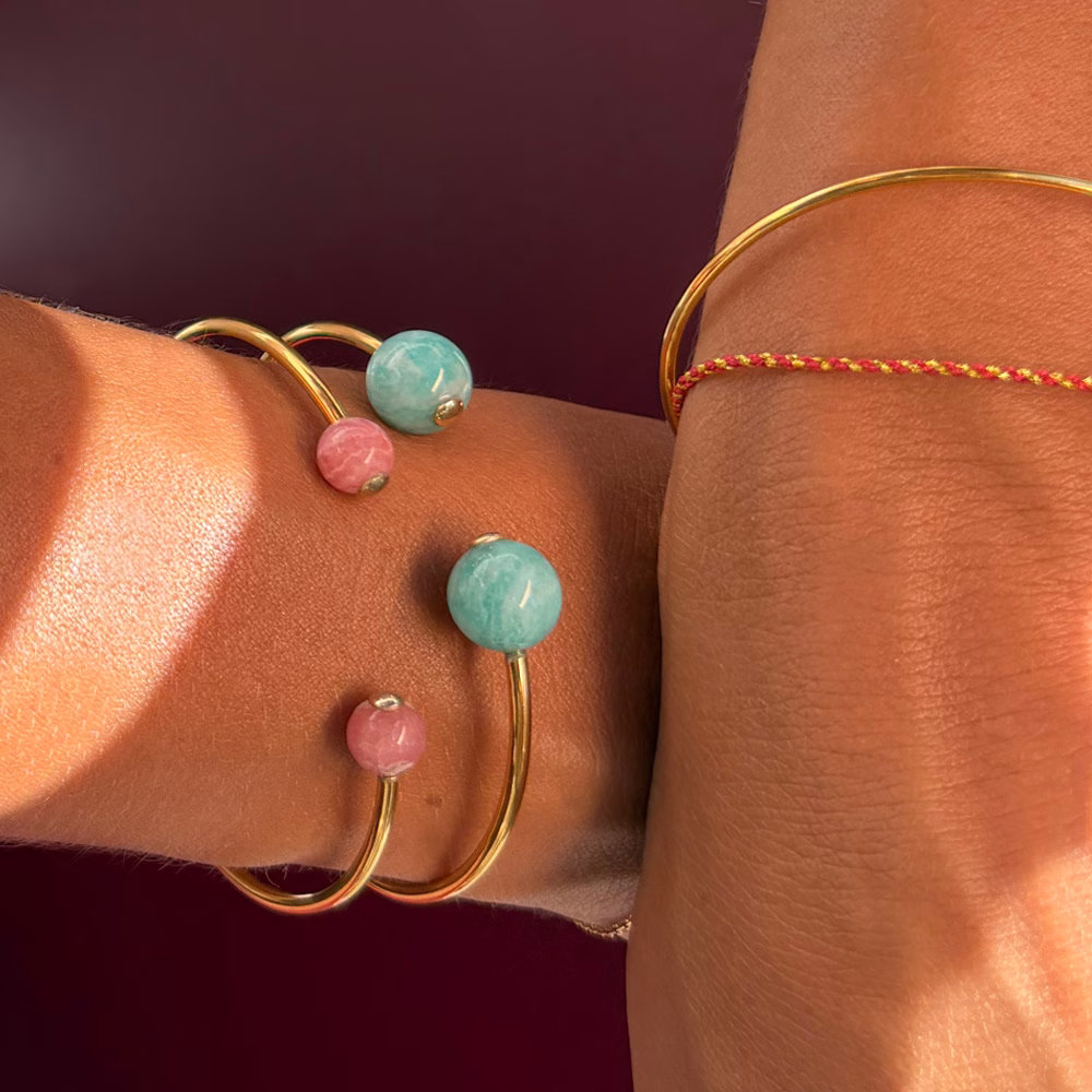 BRACCIALI_RIGIDI bracciale rigido open - rodocrosite