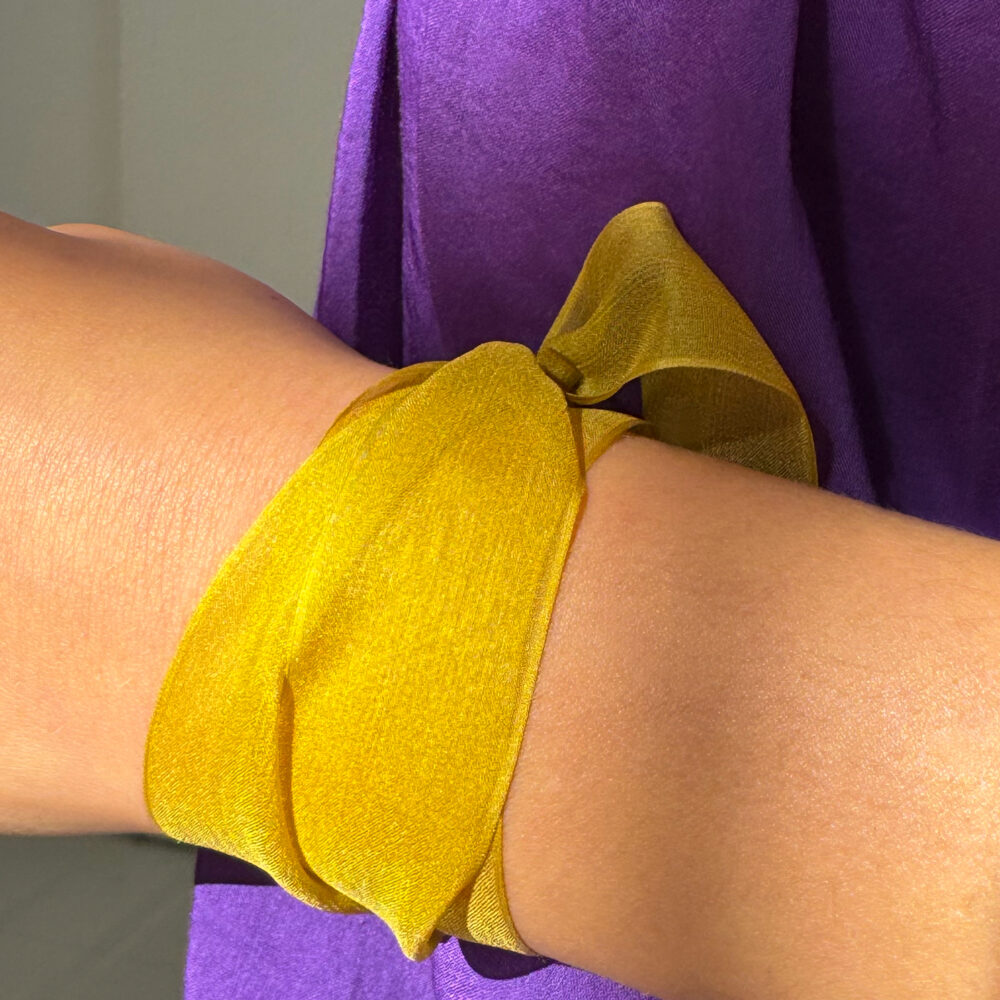 nastrino chiffon seta - ocra