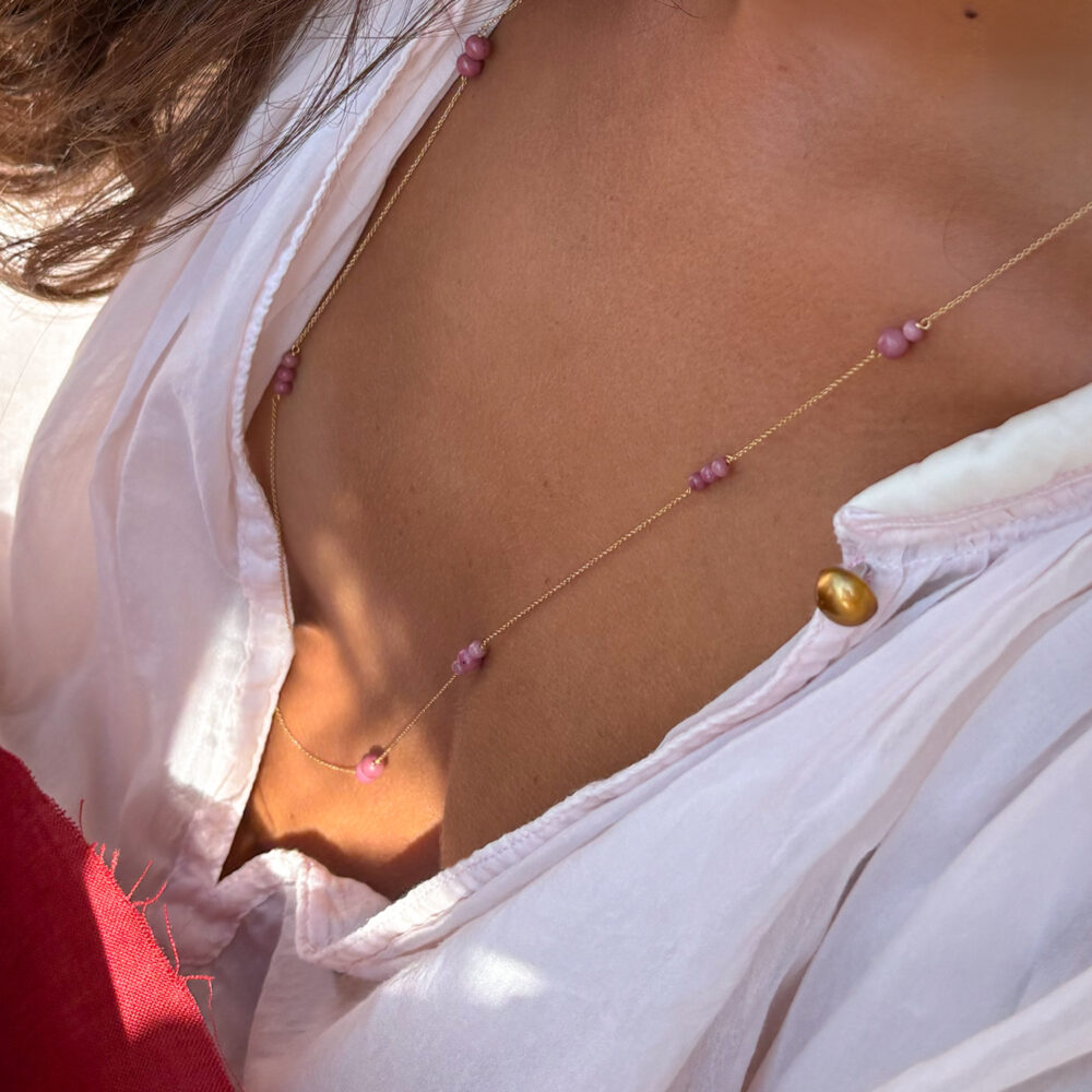 collana catenella rodonite