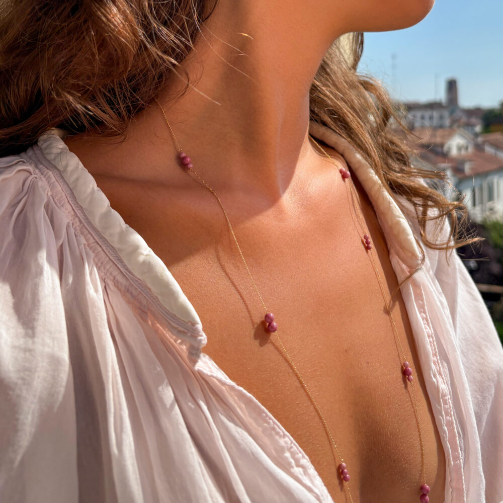collana catenella rodonite