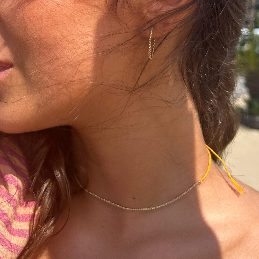collana treccia cordino - arancio