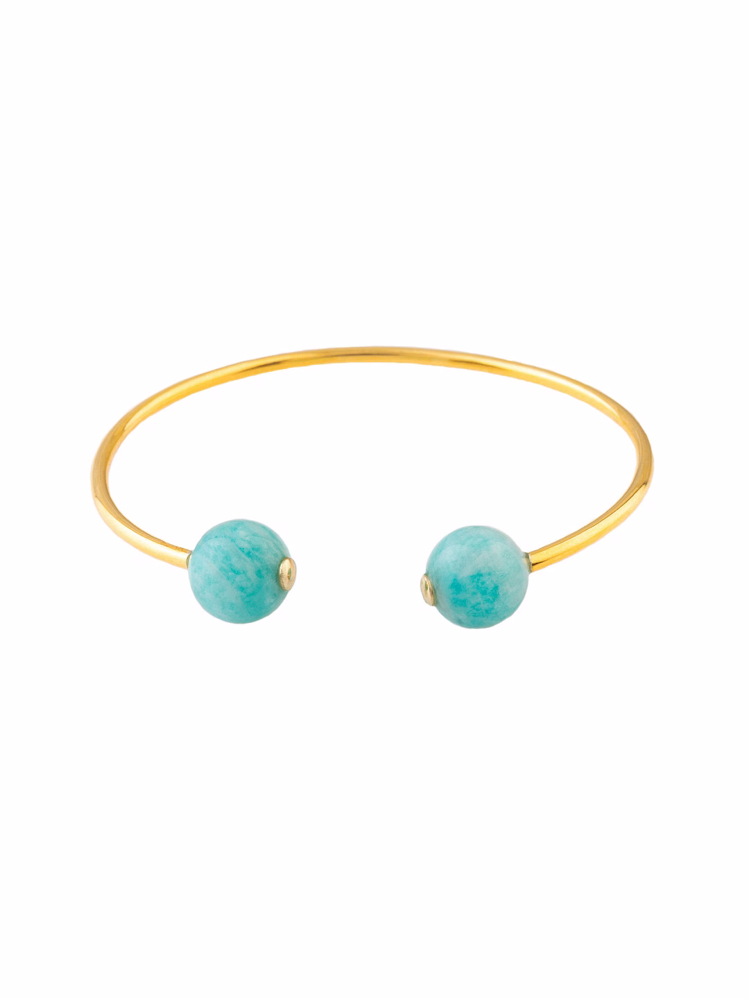 BRACCIALE RIGIDO OPEN ORO AMAZZONITE