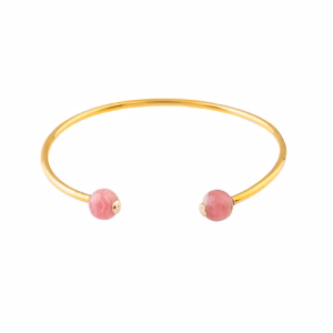 BRACCIALE RIGIDO OPEN IN ORO PIETRA RODOCROSITE