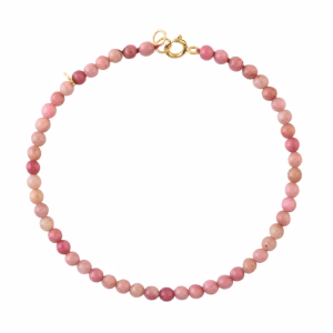 Bracciale pietra Rodonite, all’interno è inserito un charm medaglietta “me” in oro