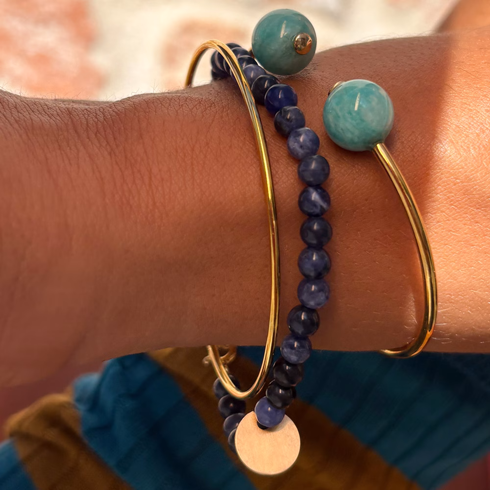 ME_STUDIO_BRACCIALI_MIX_BLU_2 bracciale rigido open - amazzonite