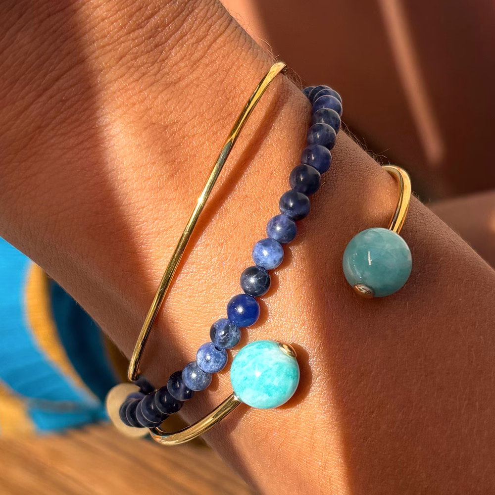 ME_STUDIO_BRACCIALI_MIX_BLU_3 bracciale rigido open - amazzonite