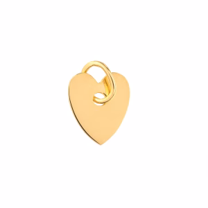 Charm cuore in oro, indicato per essere inserito su cordini e catenine.