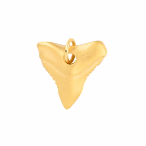 Charm dente di squalo in oro satinato giallo