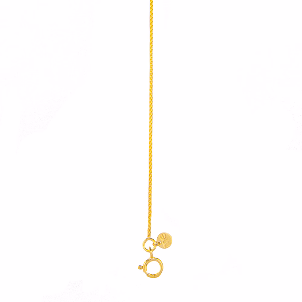 Bracciale catena treccia sottile in oro giallo 9 carati placcato oro 18 carati.